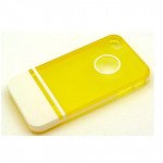 Wholesale iPhone 4 4S Two Tone Case (YellowWhite)